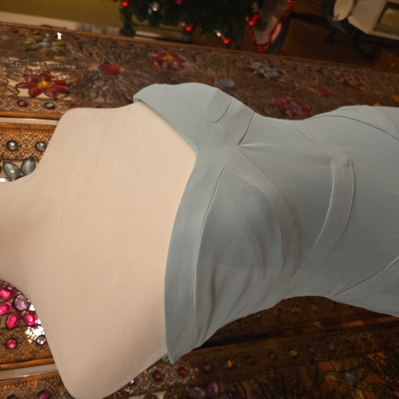 Jovani Womens Strapless Open Back Stretch Full Length Evening Gown Green Size 6 - Picture 3 of 13